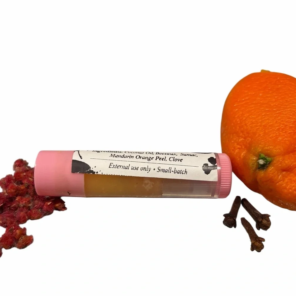 Spice Sumac Lip Balm Warm Citrus Herbal Lip Care – Small Batch Natural Lip Balm